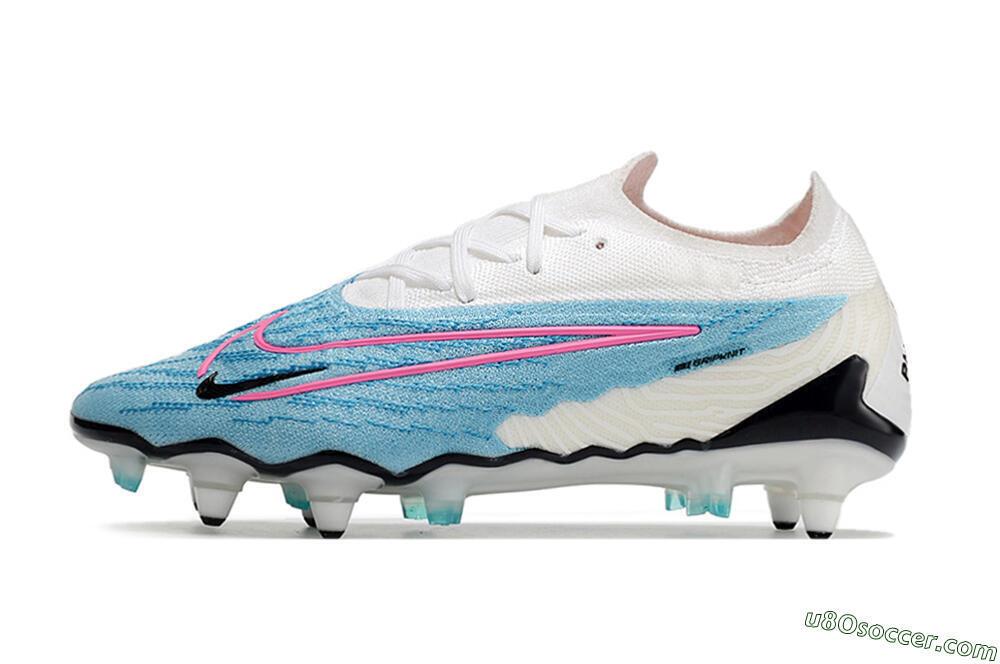 Nike Phantom GX Elite SG Soft Ground Soccer Cleats - Blue/White/Pink 2