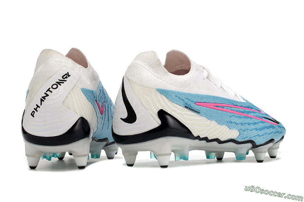 Nike Phantom GX Elite SG Soft Ground Soccer Cleats - Blue/White/Pink 6