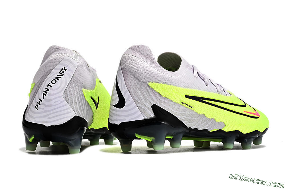 Nike Phantom GX Elite AG Artificial Grass Soccer Cleats - Grey/Yellow/Black 6