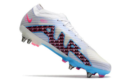 Nike Air Zoom Mercurial Vapor 15 Elite FG Firm Ground Soccer Cleats - White/Grey/Blue