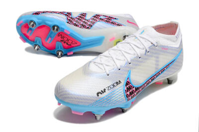 Nike Air Zoom Mercurial Vapor 15 Elite FG Firm Ground Soccer Cleats - White/Grey/Blue