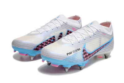 Nike Air Zoom Mercurial Vapor 15 Elite FG Firm Ground Soccer Cleats - White/Grey/Blue