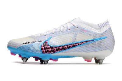Nike Air Zoom Mercurial Vapor 15 Elite FG Firm Ground Soccer Cleats - White/Grey/Blue