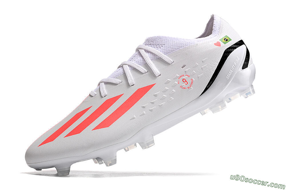 Adidas X Speedportal.1 Brazil FG Firm Ground Soccer Cleats - White/Orange/Black 5