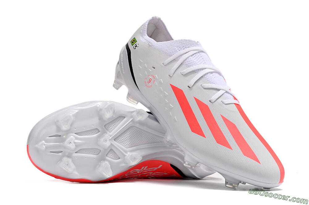 Adidas X Speedportal.1 Brazil FG Firm Ground Soccer Cleats - White/Orange/Black 3