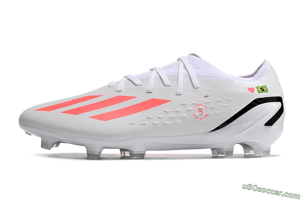 Adidas X Speedportal.1 Brazil FG Firm Ground Soccer Cleats - White/Orange/Black 2