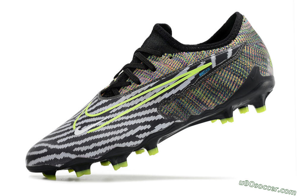 Nike React Phantom GX Academy FG Firm Ground Soccer Cleats - Grey/Black/Yellow 5
