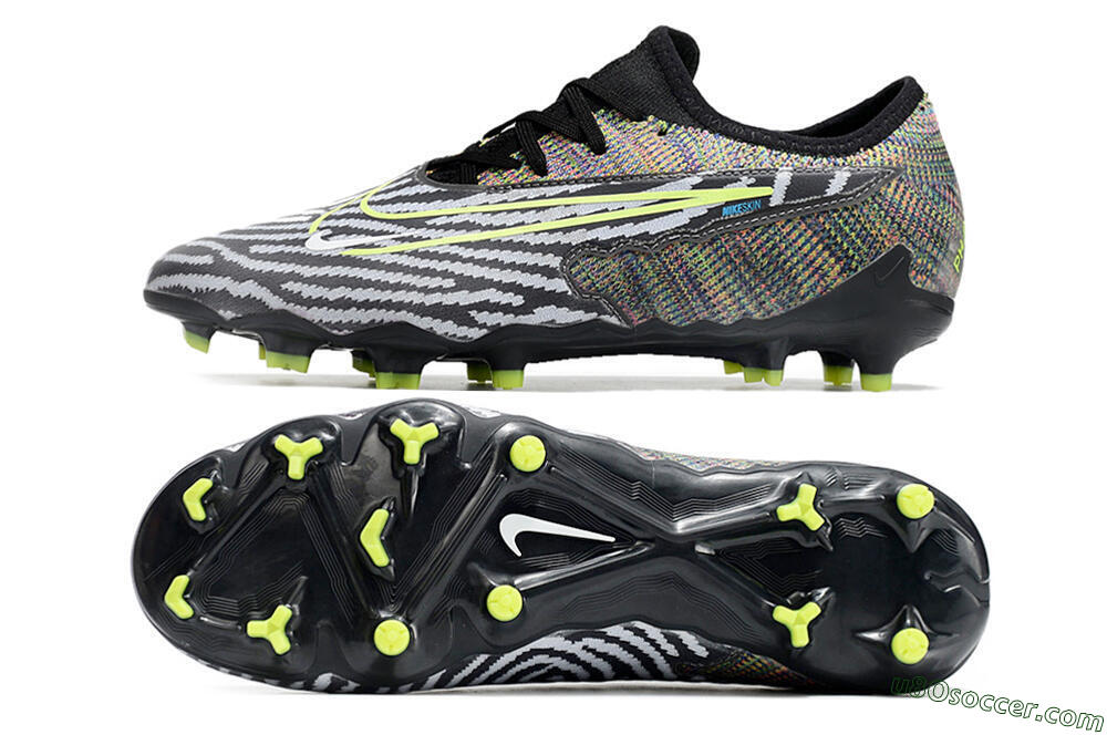Nike React Phantom GX Academy FG Firm Ground Soccer Cleats - Grey/Black/Yellow 0