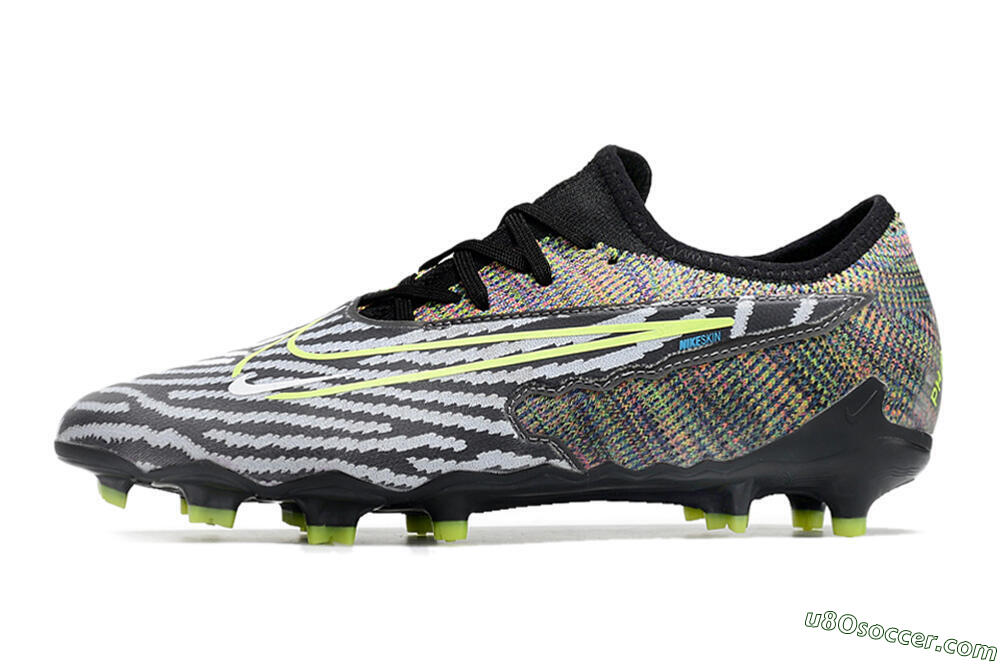 Nike React Phantom GX Academy FG Firm Ground Soccer Cleats - Grey/Black/Yellow 2