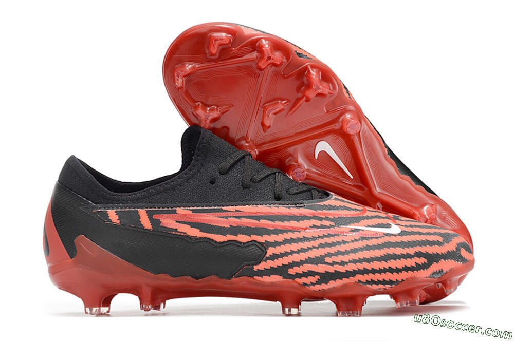 Nike React Phantom GX Academy FG Firm Ground Soccer Cleats - Red/Black/White 1