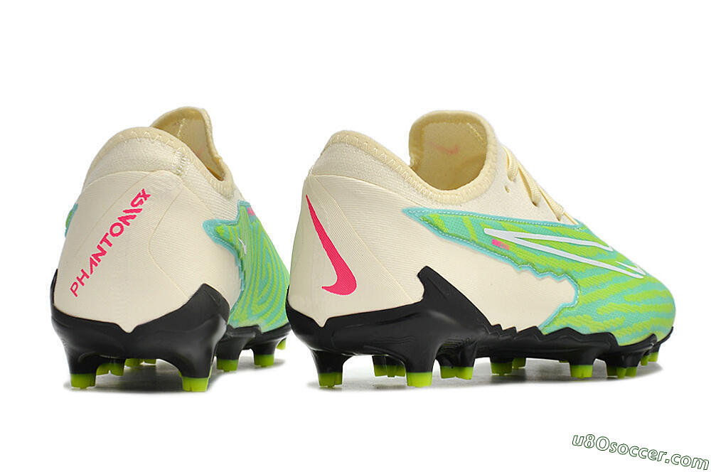 Nike React Phantom GX Academy FG Firm Ground Soccer Cleats - Green/Beige/Black 6