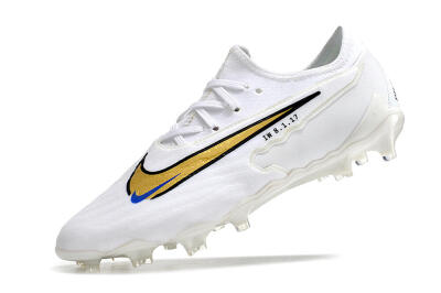 Nike React Phantom GX Academy FG Firm Ground Soccer Cleats - White/Gold/Blue