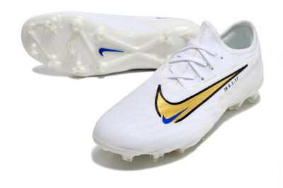 Nike React Phantom GX Academy FG Firm Ground Soccer Cleats - White/Gold/Blue
