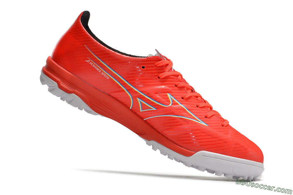 Mizuno Alpha Made in Japan TF Artificial Turf Soccer Shoes - Red/Yellow/White 4