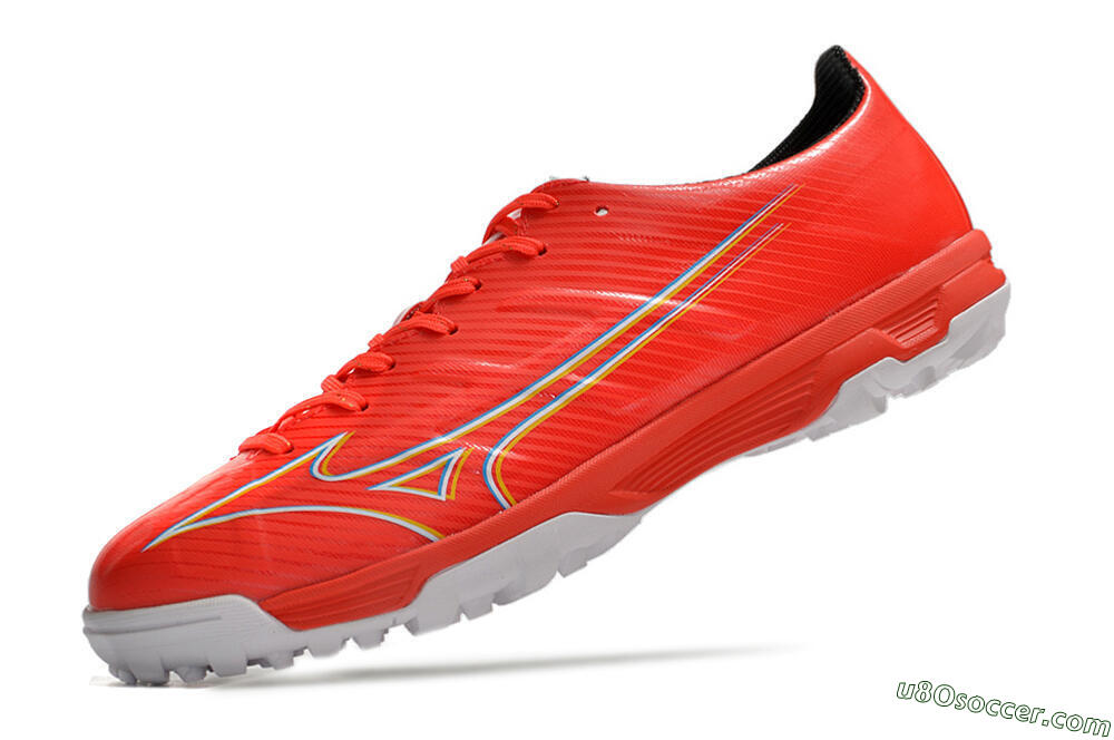 Mizuno Alpha Made in Japan TF Artificial Turf Soccer Shoes - Red/Yellow/White 5