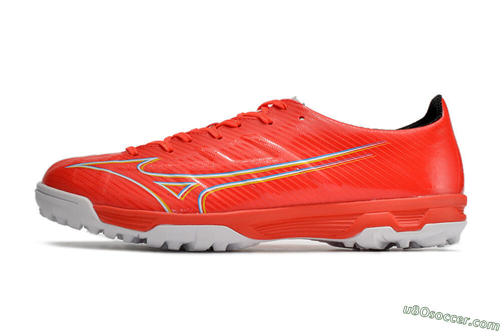 Mizuno Alpha Made in Japan TF Artificial Turf Soccer Shoes - Red/Yellow/White 2