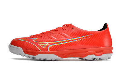 Mizuno Alpha Made in Japan TF Artificial Turf Soccer Shoes - Red/Yellow/White
