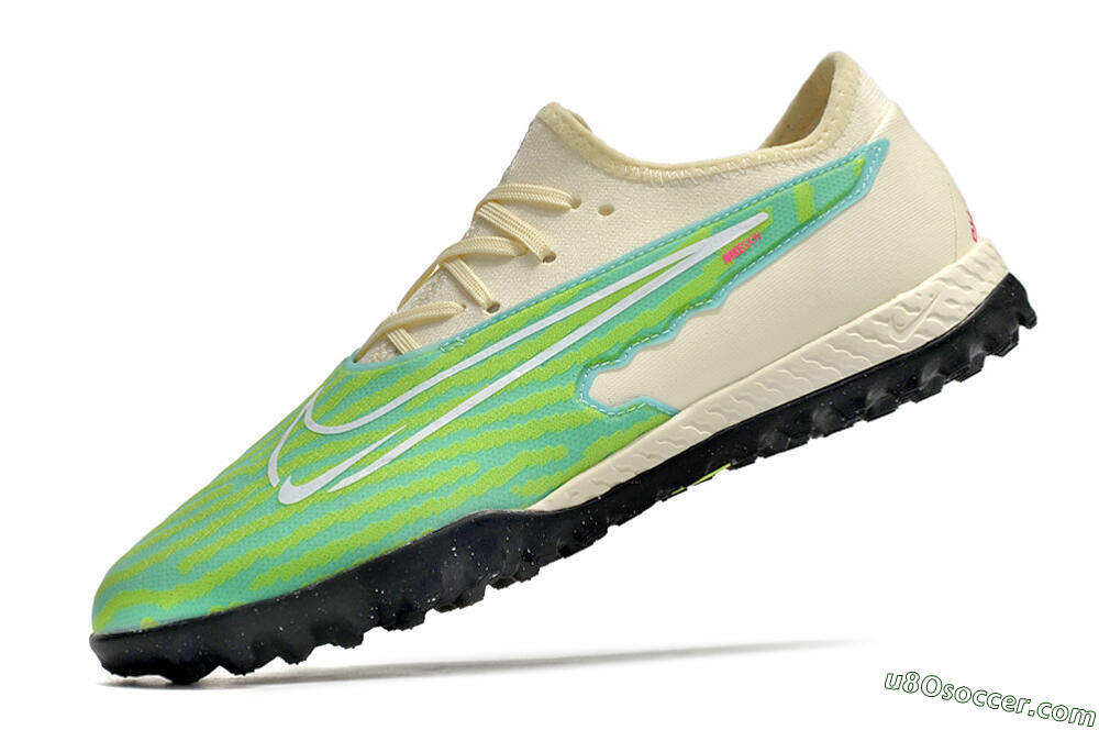 Nike React Phantom GX Pro TF Artificial Turf Soccer Shoes - Green/Beige/Black 5