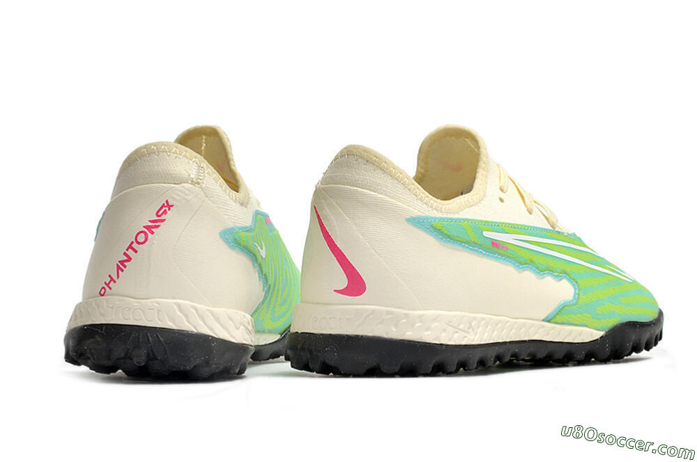 Nike React Phantom GX Pro TF Artificial Turf Soccer Shoes - Green/Beige/Black 6