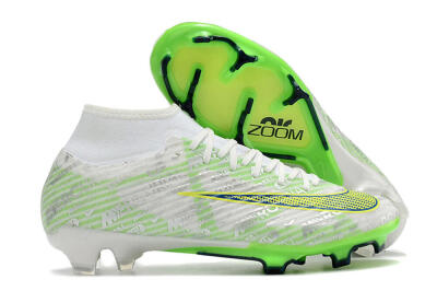 Nike Air Zoom Mercurial Superfly 9 Academy FG Firm Ground Soccer Cleats - White/Green/Yellow