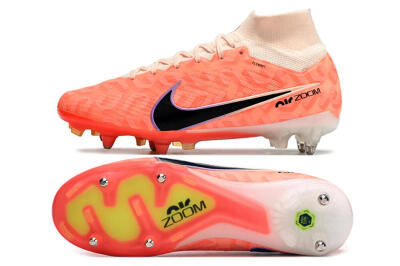 Nike Air Zoom Mercurial Superfly 9 Elite SG Soft Ground Soccer Cleats - Orange/Black/Purple