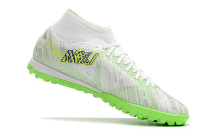 Nike Air Zoom Mercurial Superfly 9 Academy TF Artificial Turf Soccer Shoes - White/Green/Yellow
