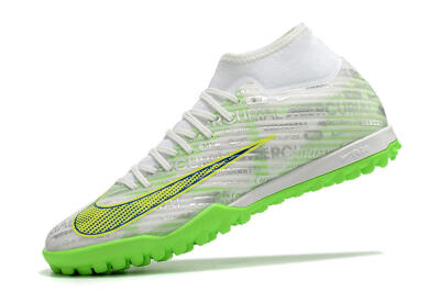 Nike Air Zoom Mercurial Superfly 9 Academy TF Artificial Turf Soccer Shoes - White/Green/Yellow