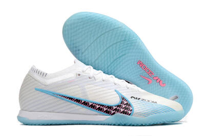 Nike Air Zoom Mercurial Vapor 15 Elite IC Indoor & Futsal Soccer Shoes - White/Blue/Black/Pink
