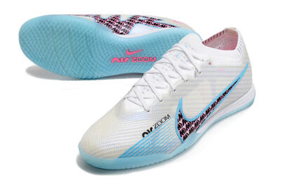 Nike Air Zoom Mercurial Vapor 15 Elite IC Indoor & Futsal Soccer Shoes - White/Blue/Black/Pink