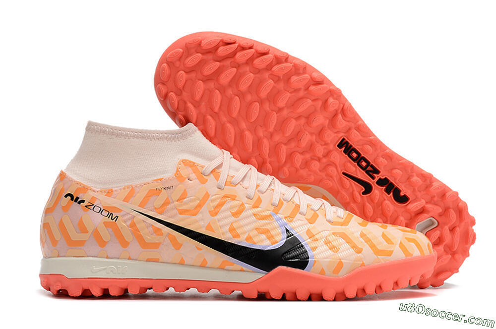 Nike Air Zoom Mercurial Superfly 9 Elite TF Artificial Turf Soccer Shoes - Orange/White/Black 1