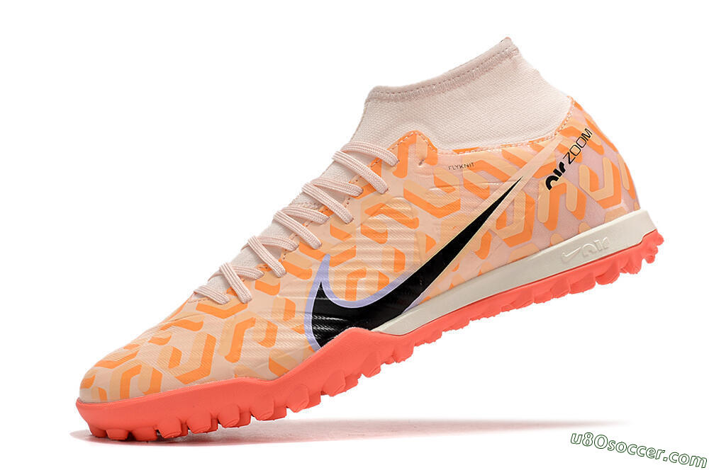 Nike Air Zoom Mercurial Superfly 9 Elite TF Artificial Turf Soccer Shoes - Orange/White/Black 5