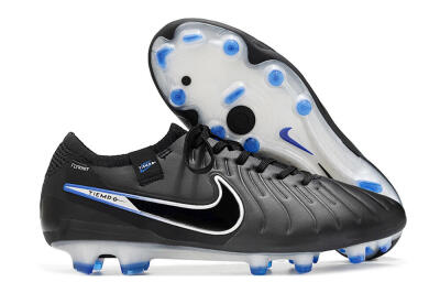 Nike Tiempo Legend 10 Elite FG Firm Ground Soccer Cleats - Black/Blue/Sliver