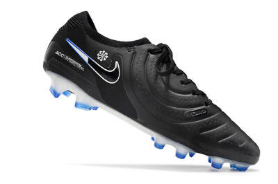 Nike Tiempo Legend 10 Elite FG Firm Ground Soccer Cleats - Black/Blue/Sliver