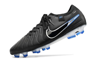 Nike Tiempo Legend 10 Elite FG Firm Ground Soccer Cleats - Black/Blue/Sliver