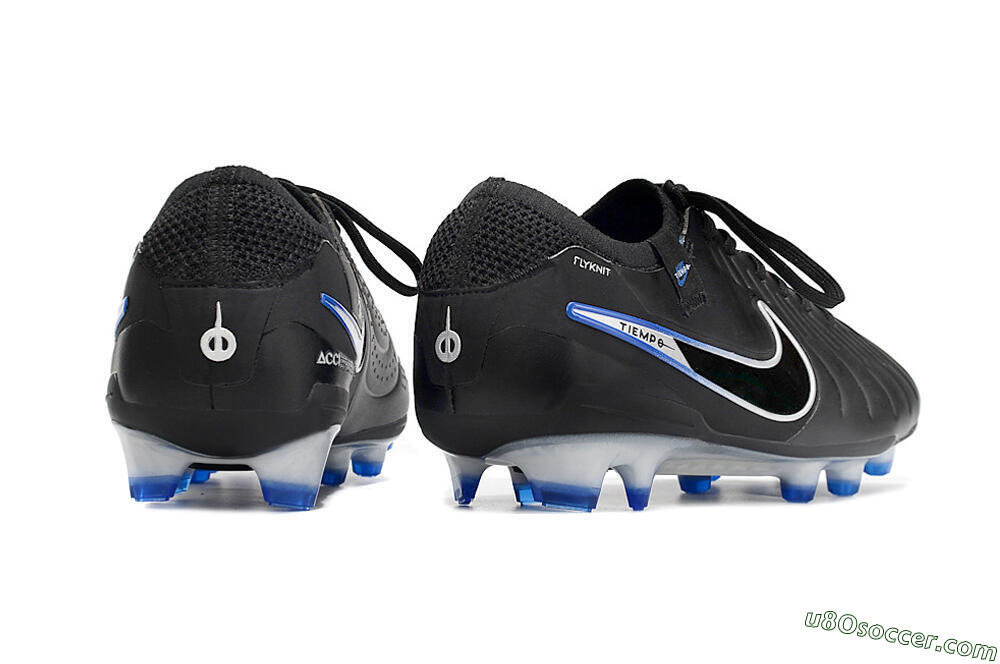 Nike Tiempo Legend 10 Elite FG Firm Ground Soccer Cleats - Black/Blue/Sliver 6