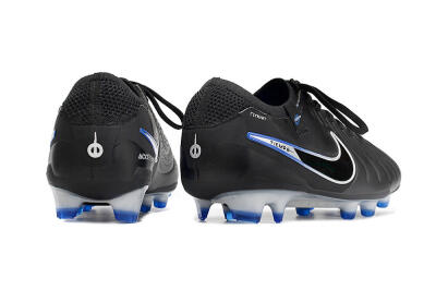 Nike Tiempo Legend 10 Elite FG Firm Ground Soccer Cleats - Black/Blue/Sliver