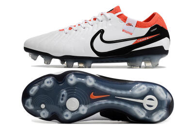 Nike Tiempo Legend 10 Elite FG Firm Ground Soccer Cleats - White/Black/Red