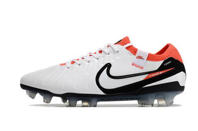 Nike Tiempo Legend 10 Elite FG Firm Ground Soccer Cleats - White/Black/Red