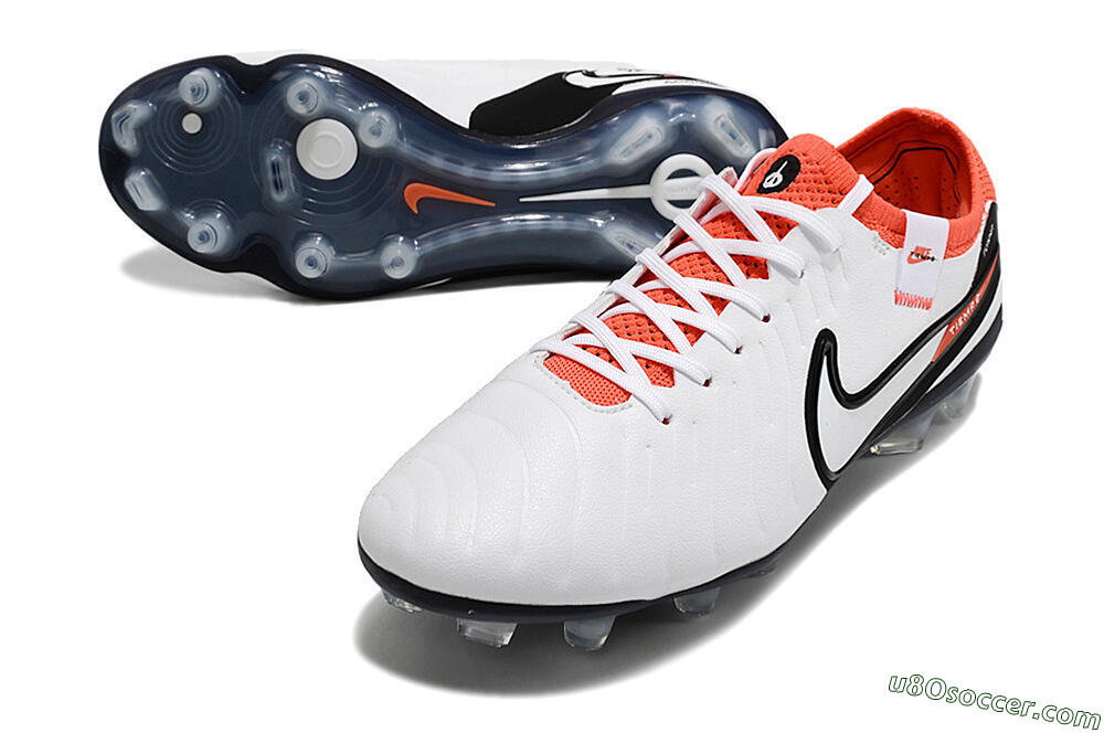 Nike Tiempo Legend 10 Elite FG Firm Ground Soccer Cleats - White/Black/Red 3