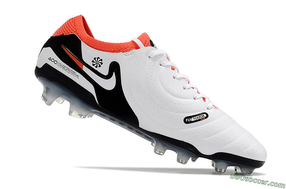 Nike Tiempo Legend 10 Elite FG Firm Ground Soccer Cleats - White/Black/Red 4