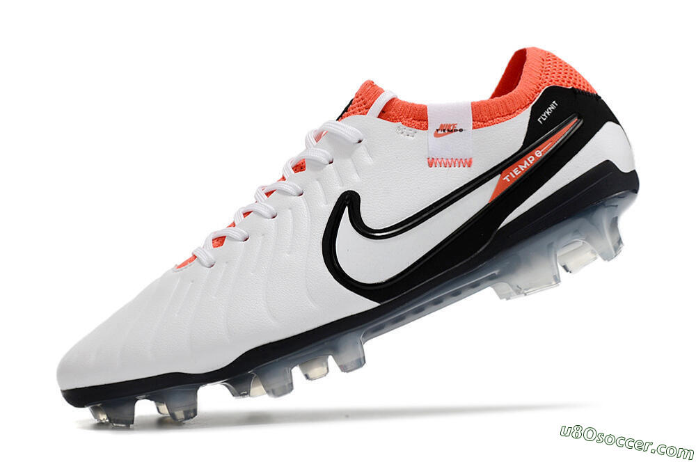 Nike Tiempo Legend 10 Elite FG Firm Ground Soccer Cleats - White/Black/Red 5