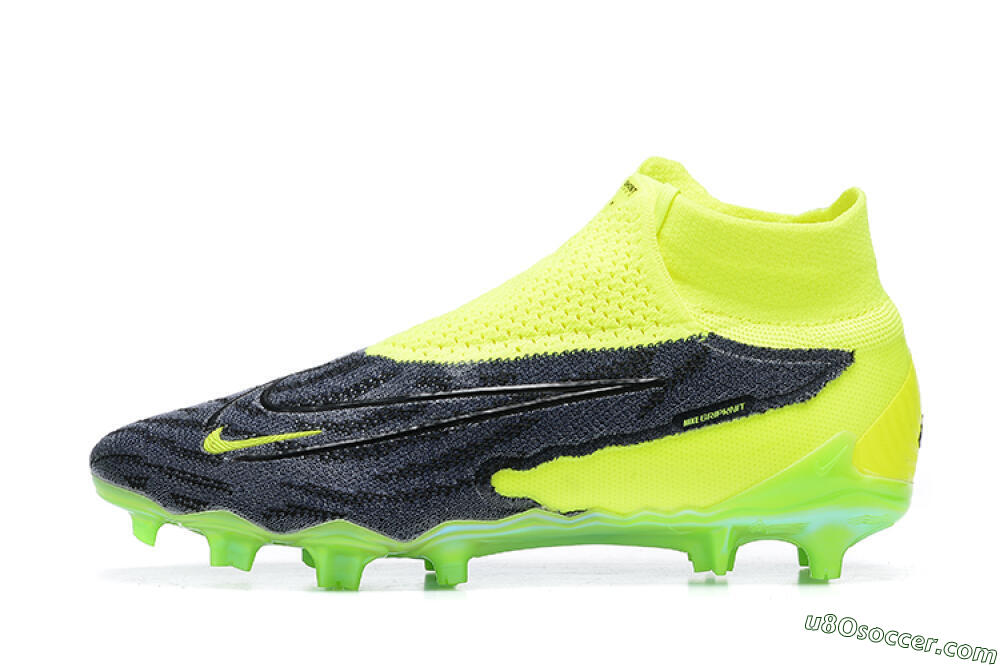 Nike Phantom GX Elite DF FG Firm Ground Soccer Cleats - Black/Green 2