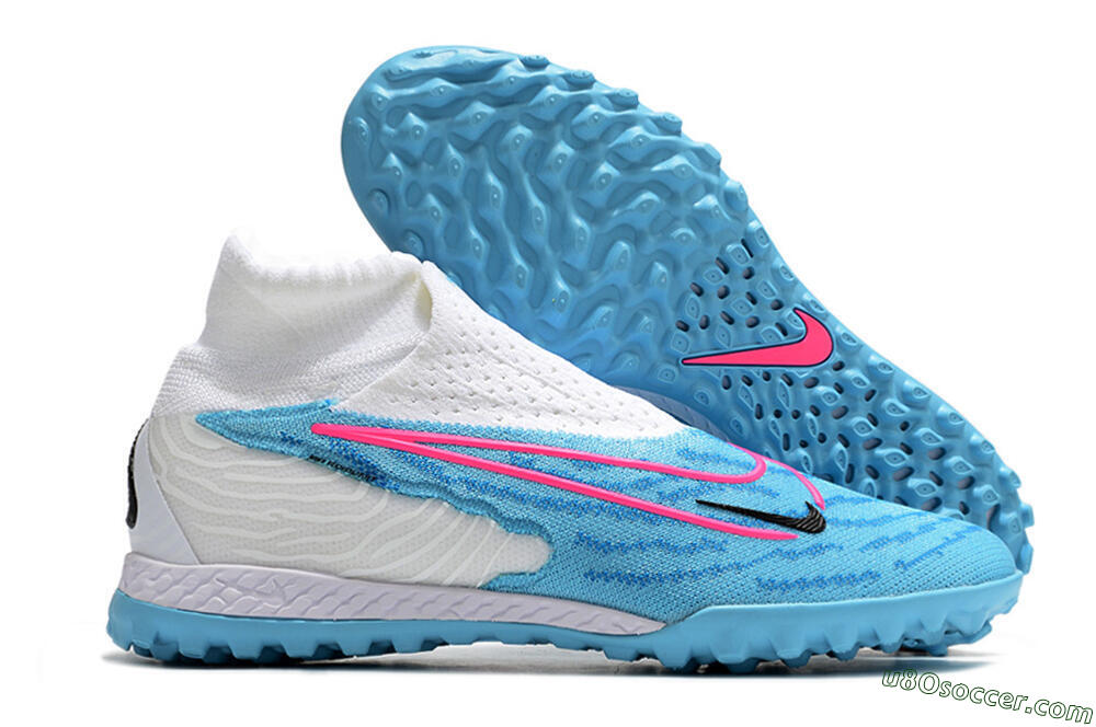 Nike Phantom GX Elite DF TF Artificial Turf Soccer Shoes - Blue/Pink/White 1