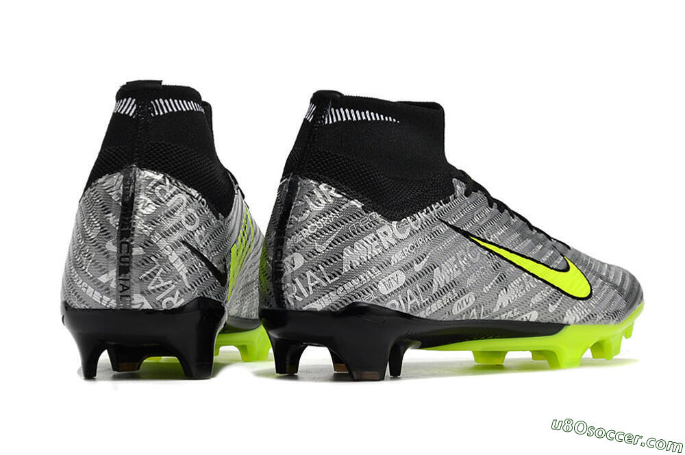 Nike Air Zoom Mercurial Superfly 9 Elite FG Firm Ground Soccer Cleats - Silver/Green/Black 8