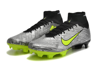 Nike Air Zoom Mercurial Superfly 9 Elite FG Firm Ground Soccer Cleats - Silver/Green/Black