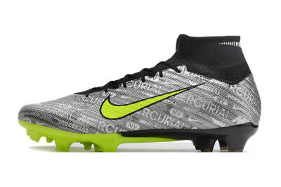 Nike Air Zoom Mercurial Superfly 9 Elite FG Firm Ground Soccer Cleats - Silver/Green/Black