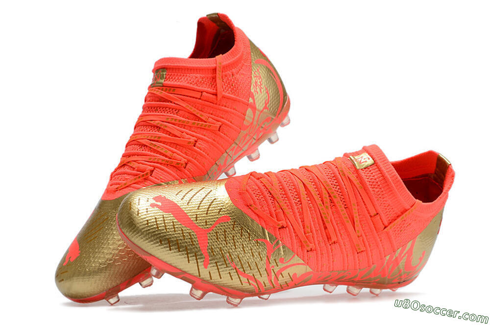 Puma Future Z 1.3 Instinct MG Multi Ground Soccer Cleats - Red/Gold 5
