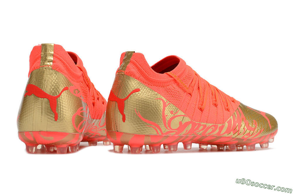 Puma Future Z 1.3 Instinct MG Multi Ground Soccer Cleats - Red/Gold 9