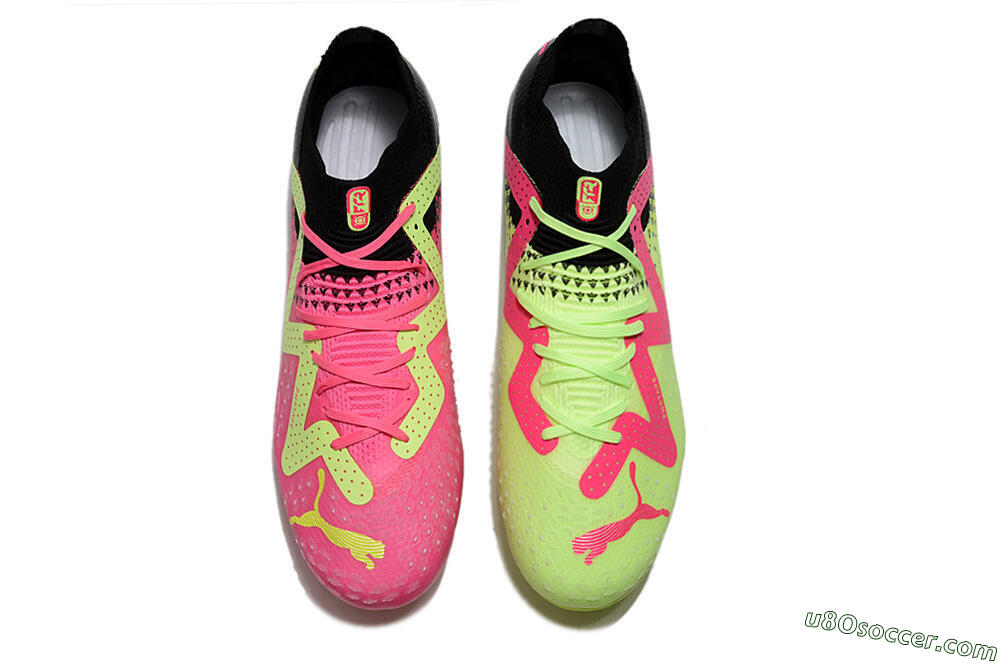 Puma Ultra Ultimate FG Firm Ground Soccer Cleats - Green/Pink/Black 4