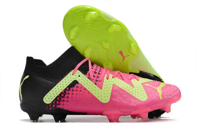 Puma Ultra Ultimate FG Firm Ground Soccer Cleats - Green/Pink/Black